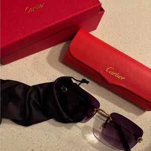 Cartier Gold and Purple Sunglasses